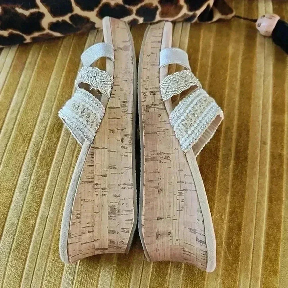 JellyPop Glendale Cork Wedge Sandals With Memory Foam Size 10 - Picture 5 of 12